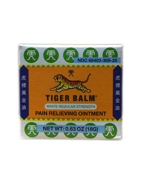 <b>TIGER BALM</b><br>Pain Relieving Ointment (White Regular Strength)